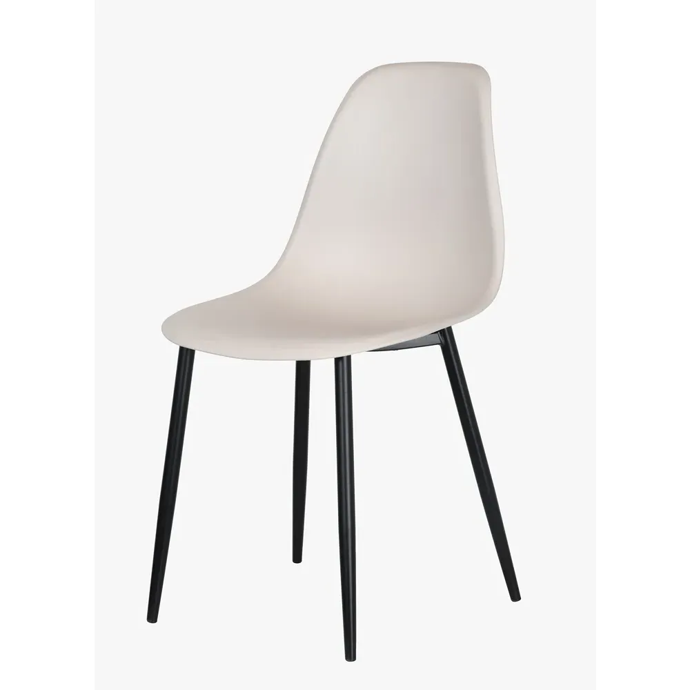 Aspen Set of 2 Curved Dining Chairs - Calico, Polypropylene