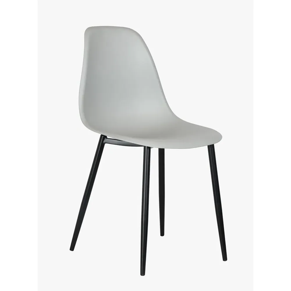 Aspen Set of 2 Curved Dining Chairs - Grey, Polypropylene