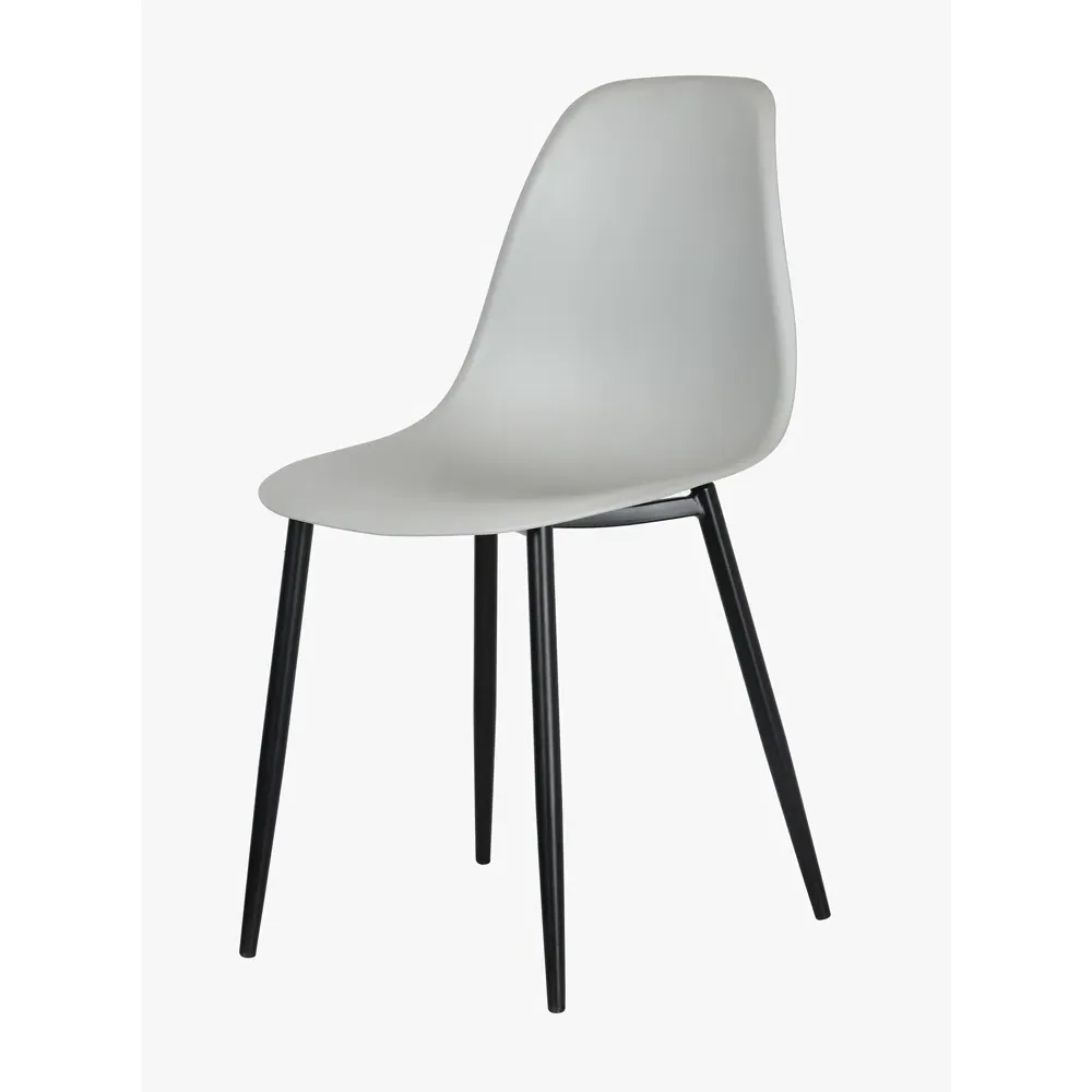 Aspen Set of 2 Curved Dining Chairs - Grey, Polypropylene