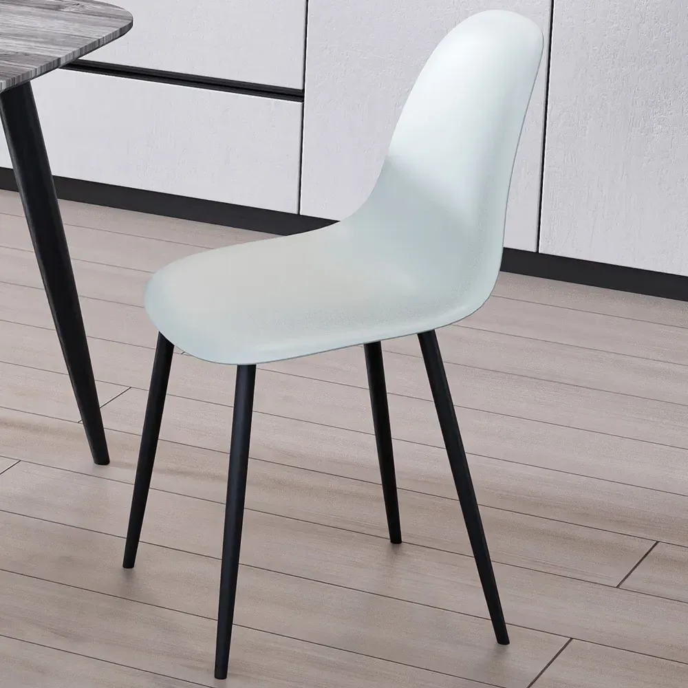 Aspen Set of 2 Curved Dining Chairs - Grey, Polypropylene