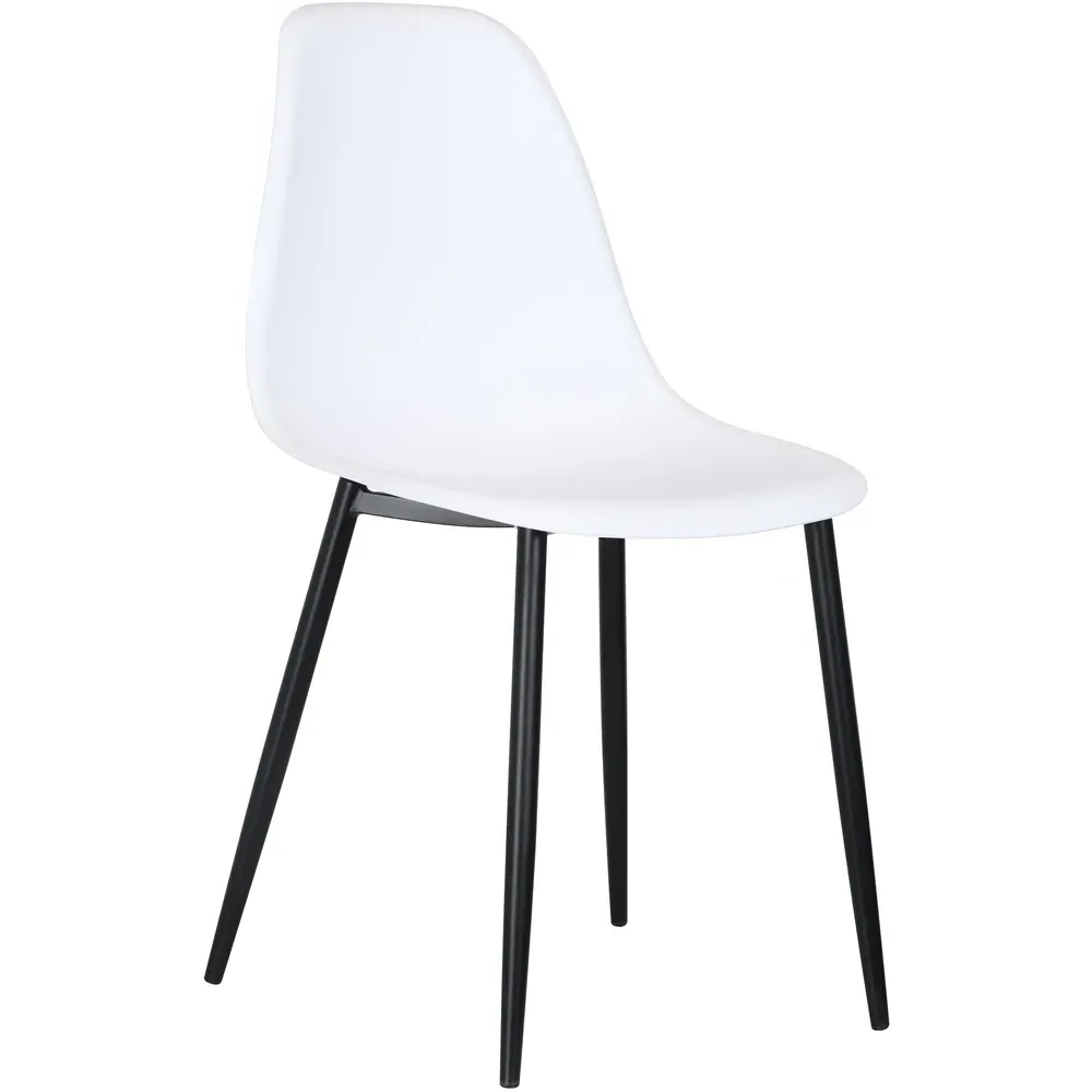 Aspen Set of 2 Curved Dining Chairs - White, Polypropylene