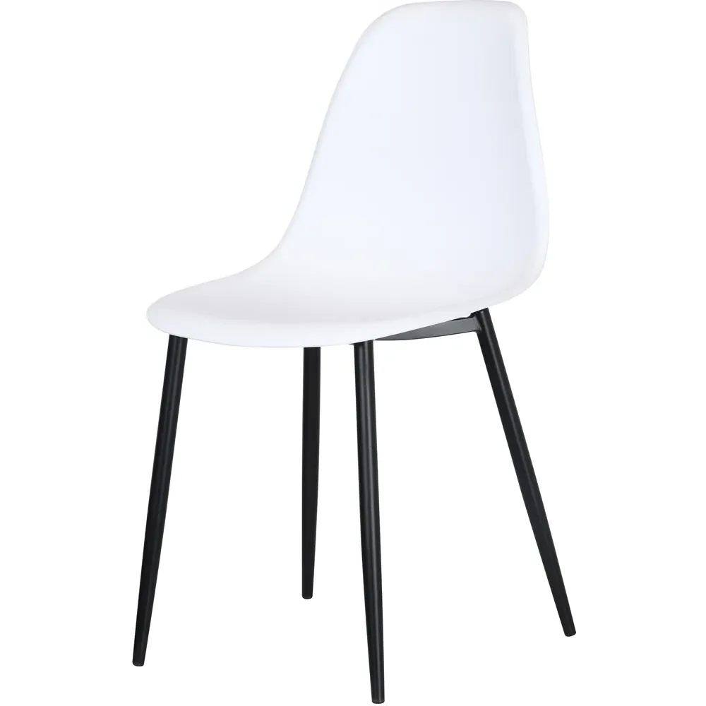 Aspen Set of 2 Curved Dining Chairs - White, Polypropylene