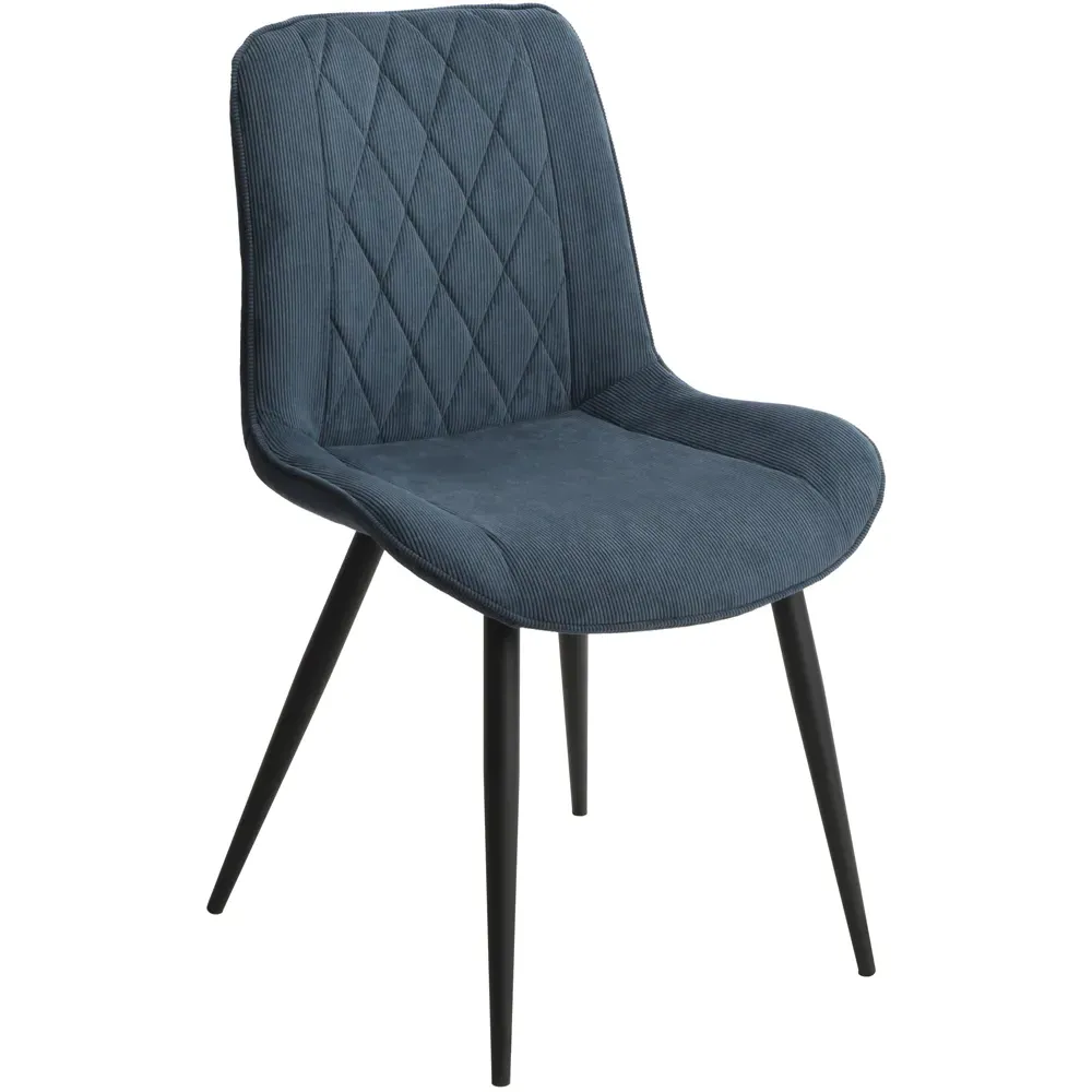 Aspen Set of 2 Diamond Stitch Dining Chair - Blue