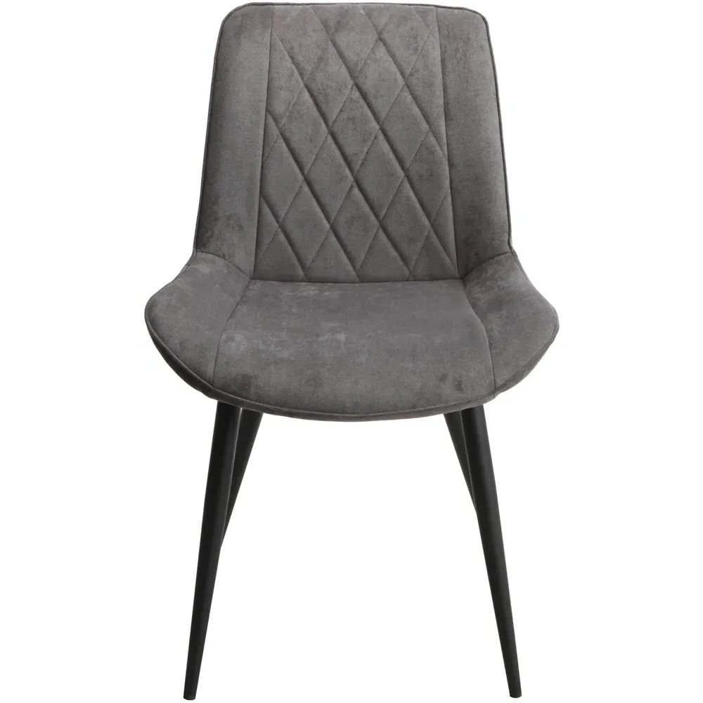 Aspen Set of 2 Diamond Stitch Dining Chair - Grey