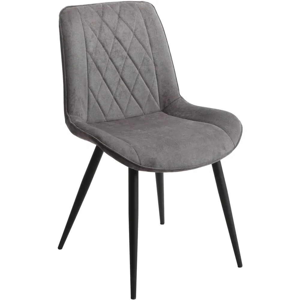 Aspen Set of 2 Diamond Stitch Dining Chair - Grey