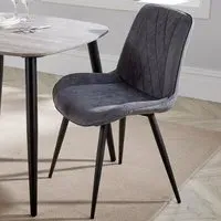 Aspen Set of 2 Diamond Stitch Dining Chair - Grey