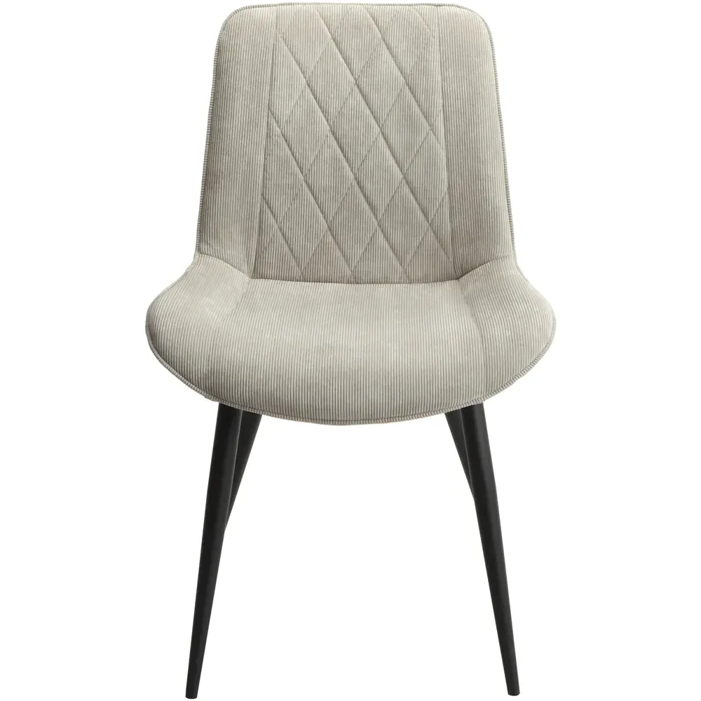 Aspen Set of 2 Diamond Stitch Dining Chair - Light Grey