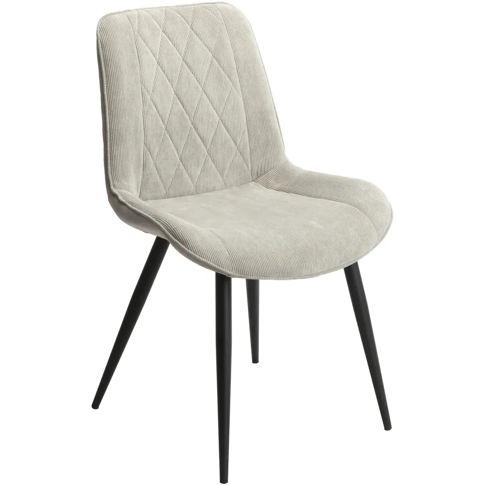 Aspen Set of 2 Diamond Stitch Dining Chair - Light Grey