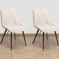 Aspen Set of 2 Diamond Stitch Dining Chair - Natural