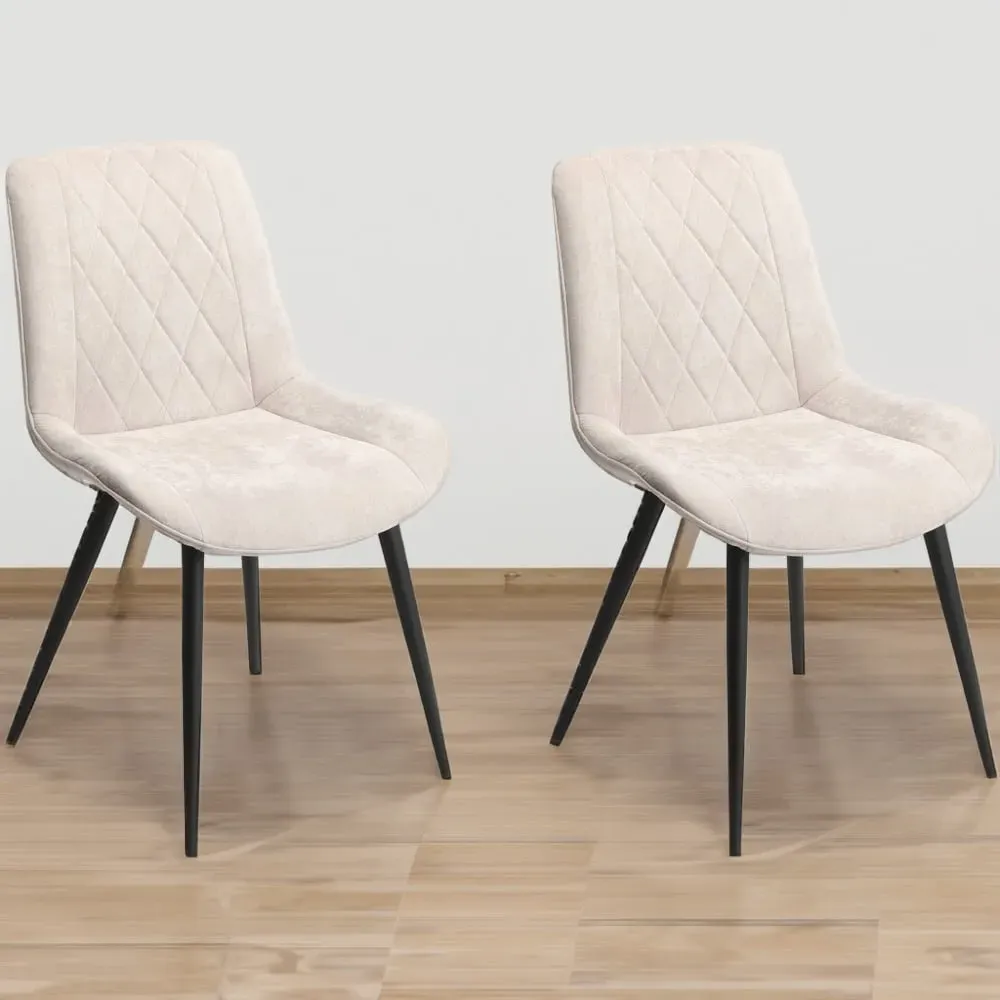 Aspen Set of 2 Diamond Stitch Dining Chair - Natural