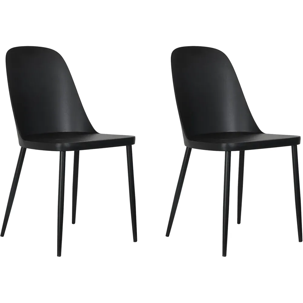 Aspen Set of 2 Dining Chair - Black