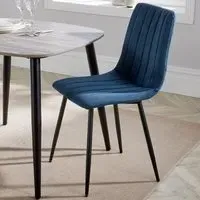 Aspen Set of 2 Dining Chairs with Straight Stitch - Blue