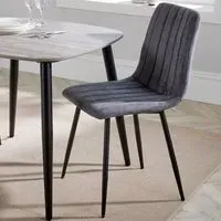 Aspen Set of 2 Dining Chairs with Straight Stitch - Grey