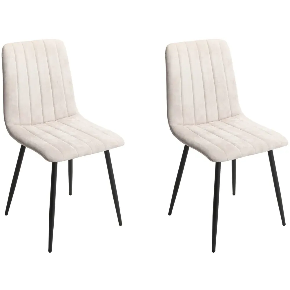 Aspen Set of 2 Dining Chairs with Straight Stitch - Natural