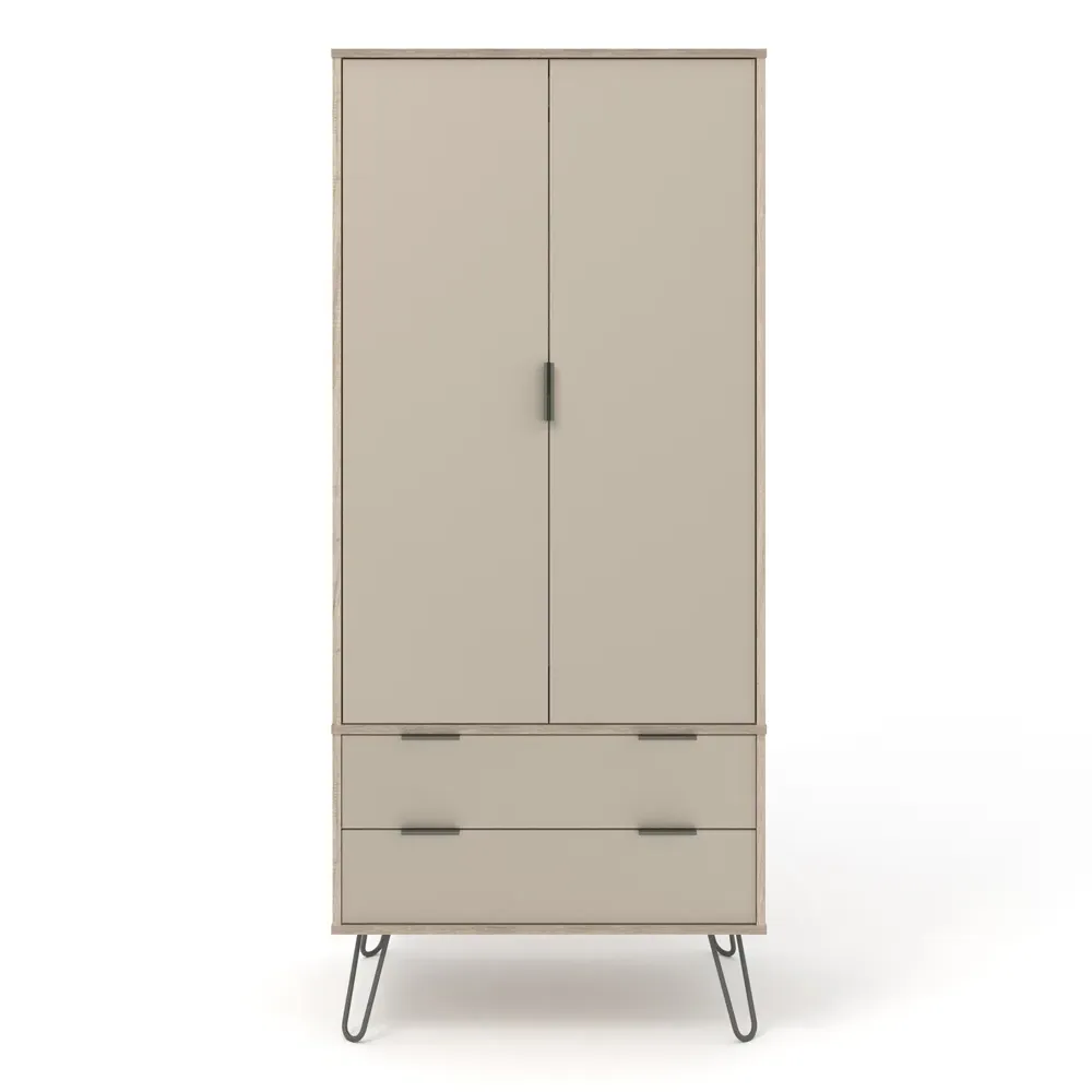 Augusta 2 Door 2 Drawer Wardrobe - Brown