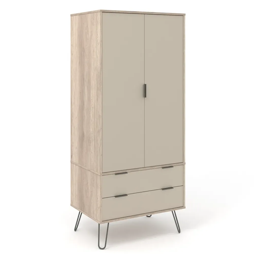 Augusta 2 Door 2 Drawer Wardrobe - Brown