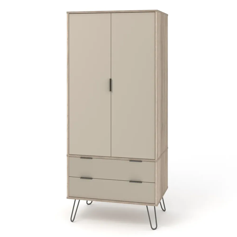 Augusta 2 Door 2 Drawer Wardrobe - Brown