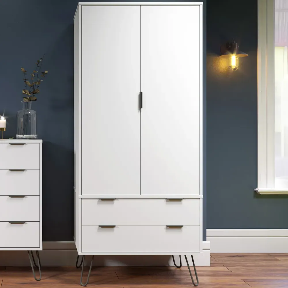 Augusta 2 Door 2 Drawer Wardrobe - White