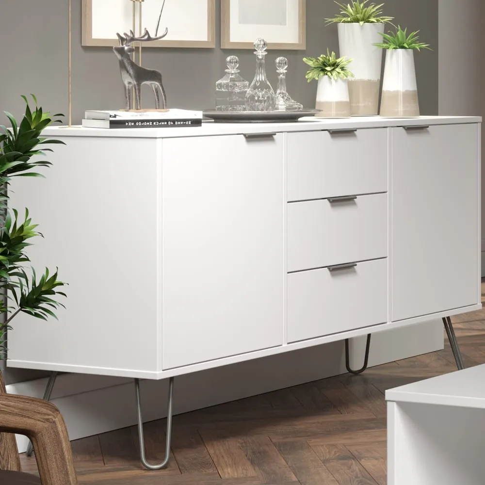 Augusta 2 Door 3 Drawer Medium Sideboard - White