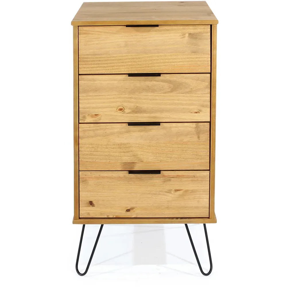Augusta 4 Drawer Narrow Chest of Drawers - Brown, Pine