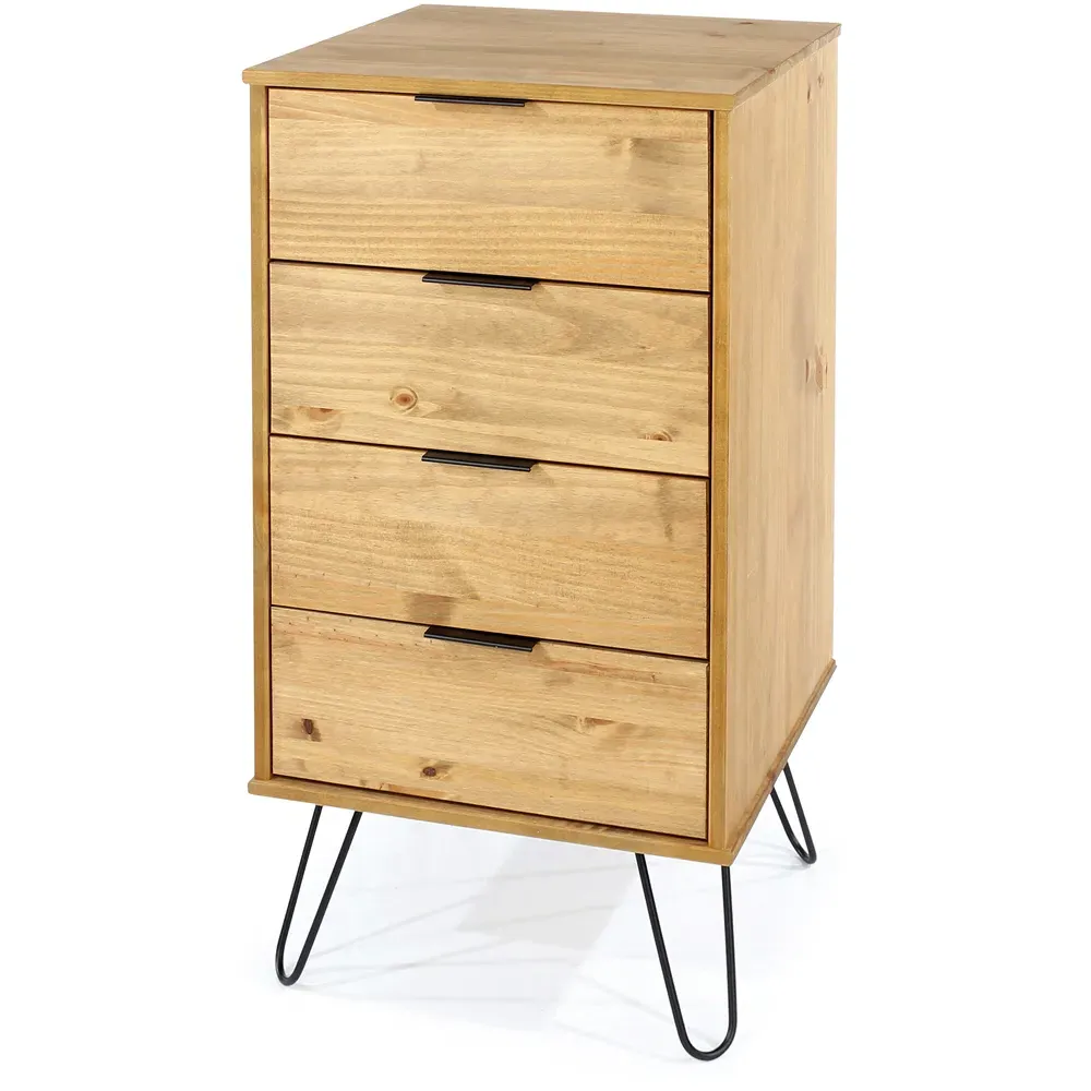 Augusta 4 Drawer Narrow Chest of Drawers - Brown, Pine