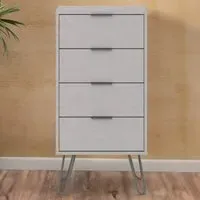Augusta 4 Drawer Narrow Chest of Drawers - Grey