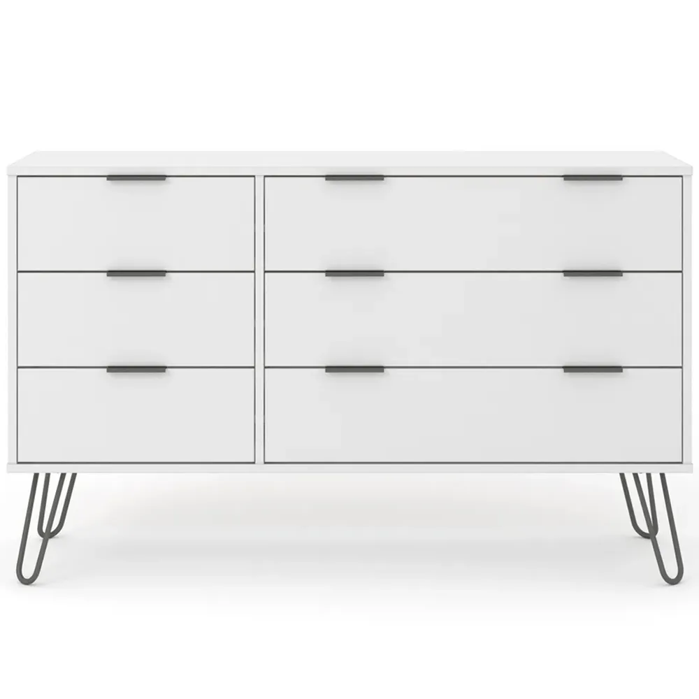 Augusta 6 Drawer Chest of Drawers - White
