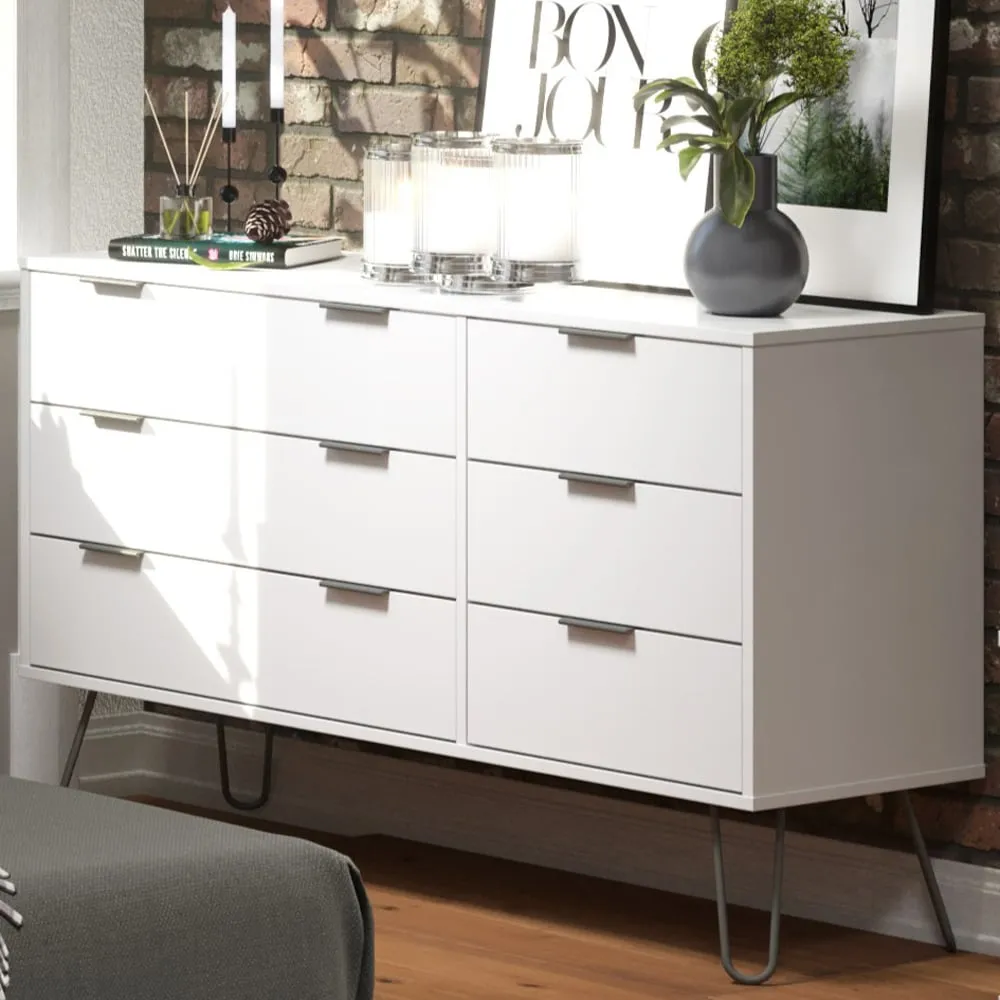 Augusta 6 Drawer Chest of Drawers - White