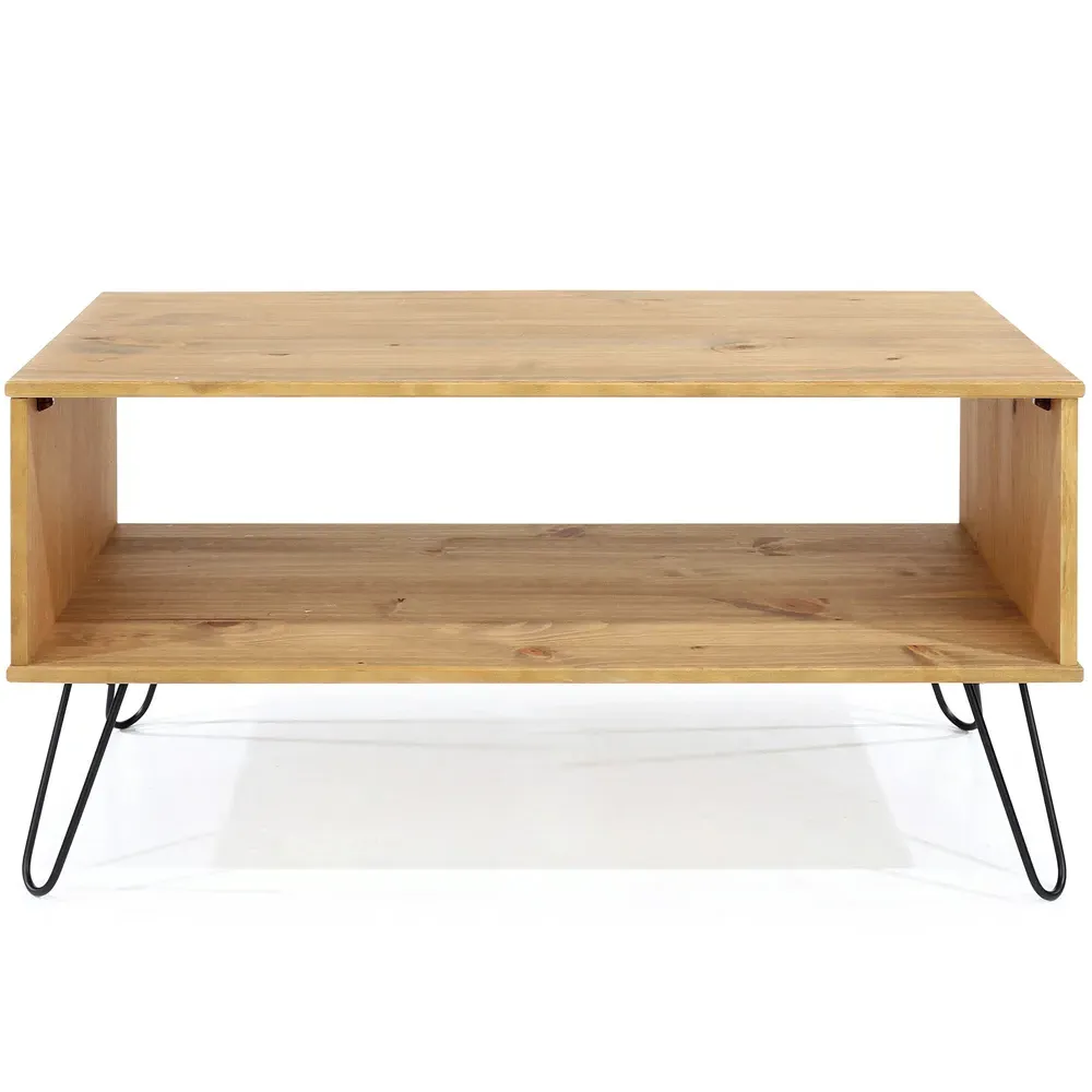 Augusta Open Coffee Table with Shelf - Brown, Pine