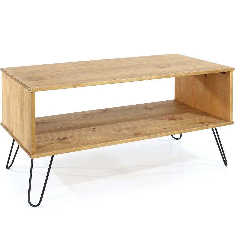 Augusta Open Coffee Table with Shelf - Brown, Pine