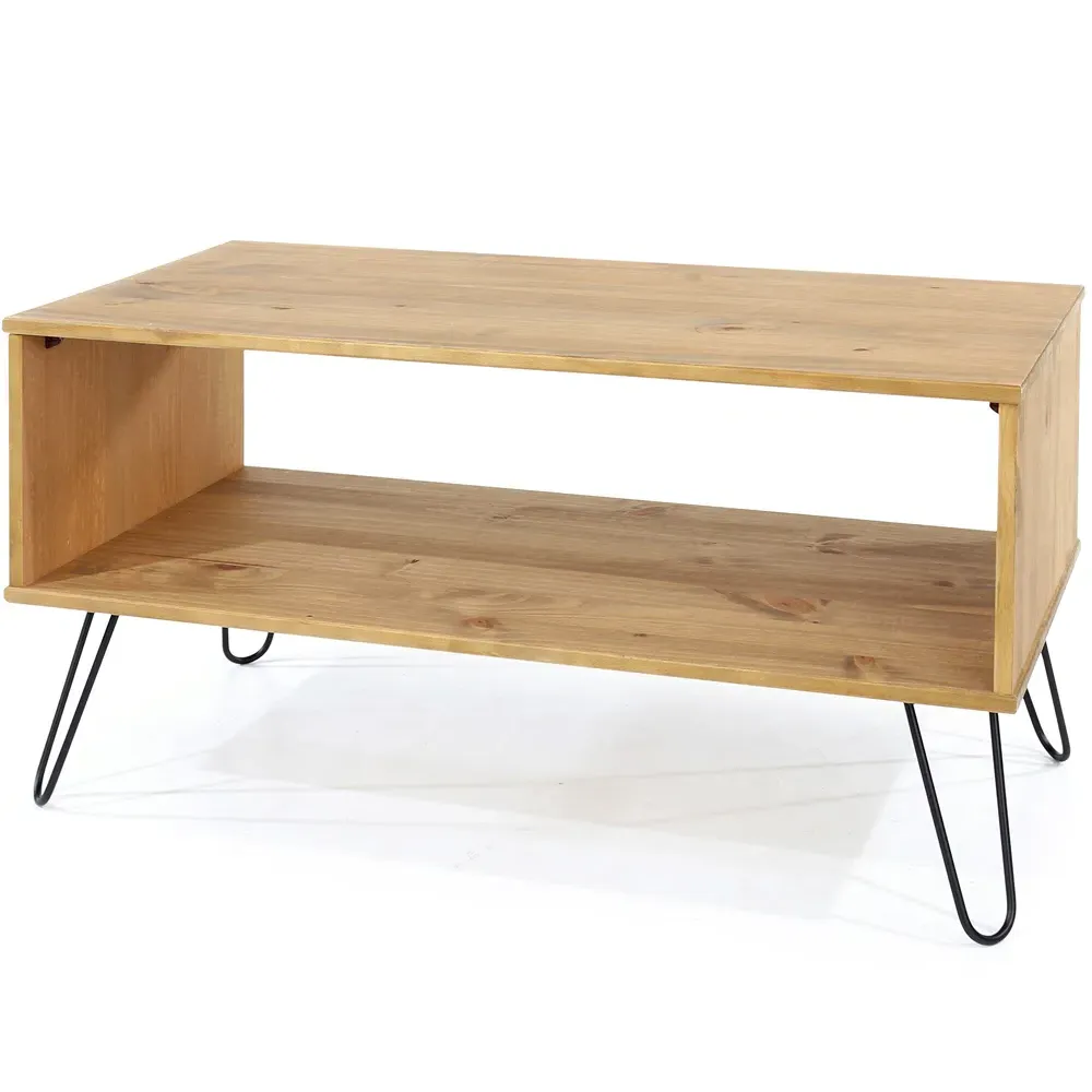 Augusta Open Coffee Table with Shelf - Brown, Pine