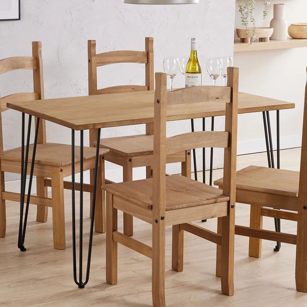 Augusta Rectangular Dining Table - Brown, Pine