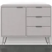 Augusta Single Door 3 Drawer Small Sideboard - Grey
