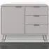 Augusta Single Door 3 Drawer Small Sideboard - Grey
