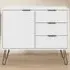 Augusta Single Door 3 Drawer Small Sideboard - White