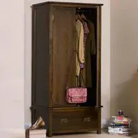 Boston 2 Door Single Drawer Wardrobe - Brown