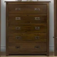 Boston 5 Drawer Chest of Drawers - Brown