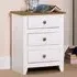 Capri 3 Drawer Bedside Table - White, Pine