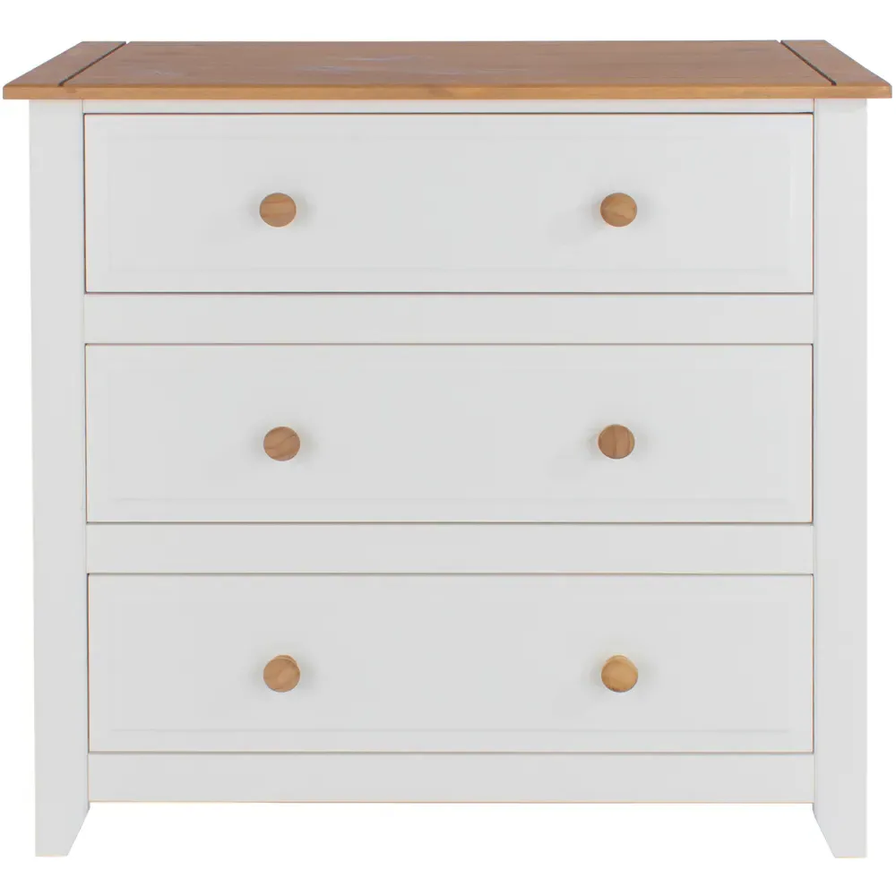 Capri 3 Drawer Chest of Drawers - White, Pine