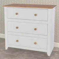 Capri 3 Drawer Chest of Drawers - White, Pine