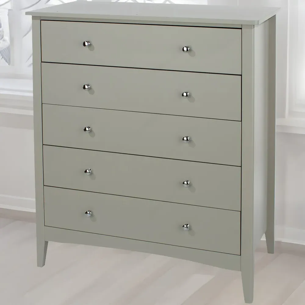 Como 5 Drawer Chest of Drawers - Grey image