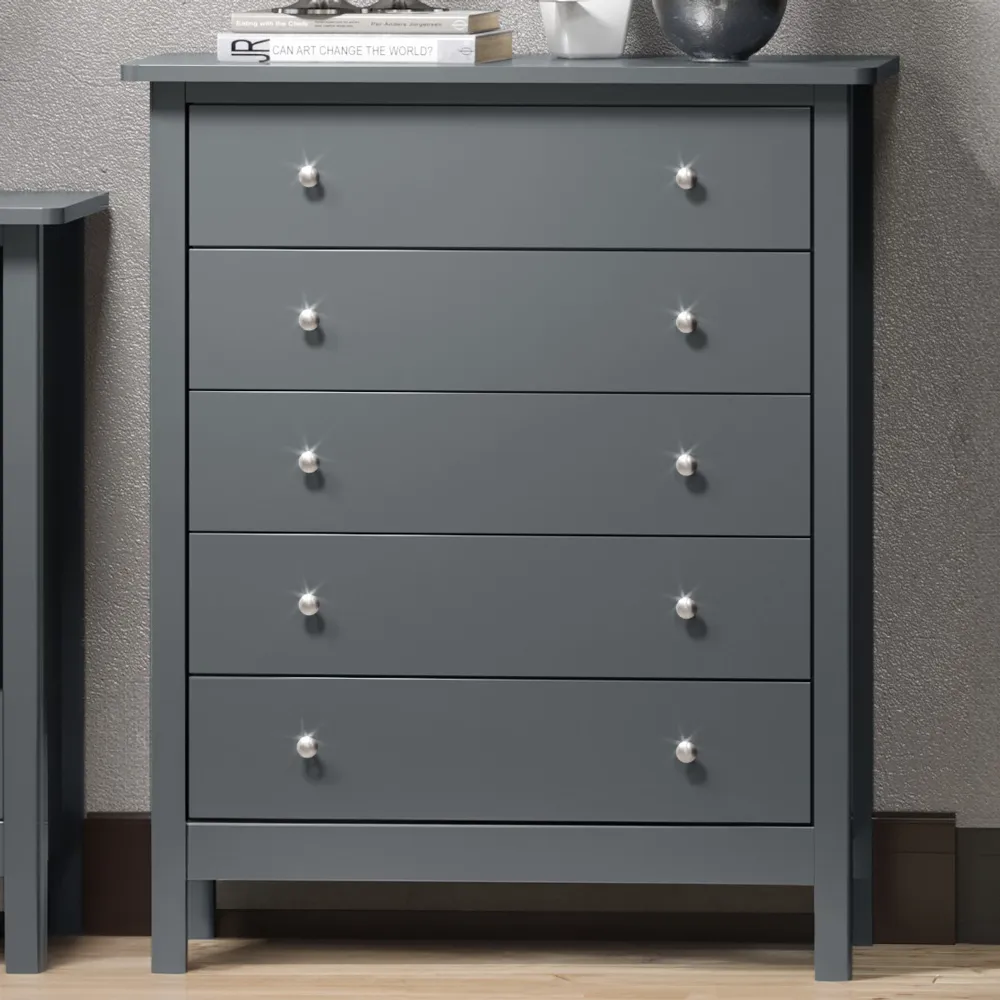 Como 5 Drawer Chest of Drawers - Midnight Blue