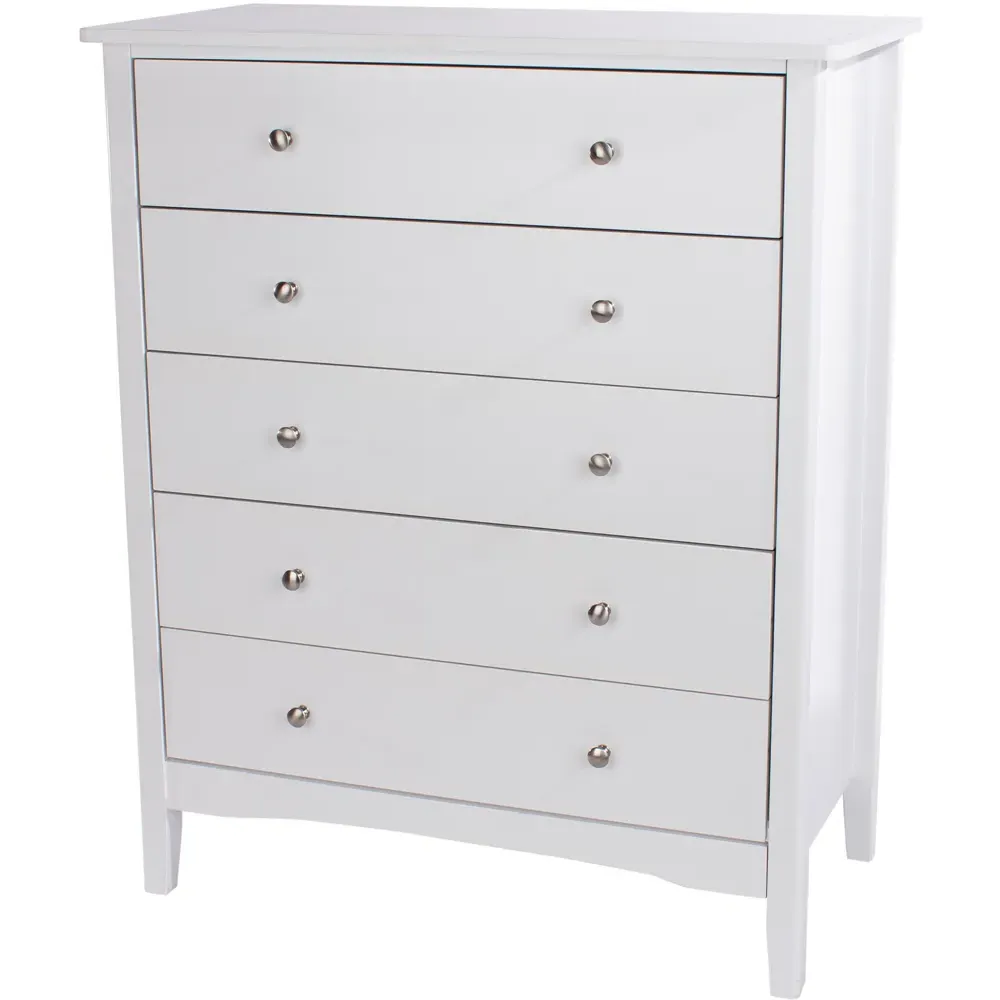 Como 5 Drawer Chest of Drawers - White