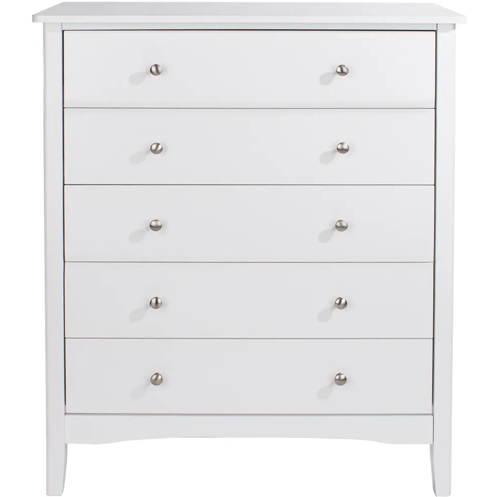Como 5 Drawer Chest of Drawers - White