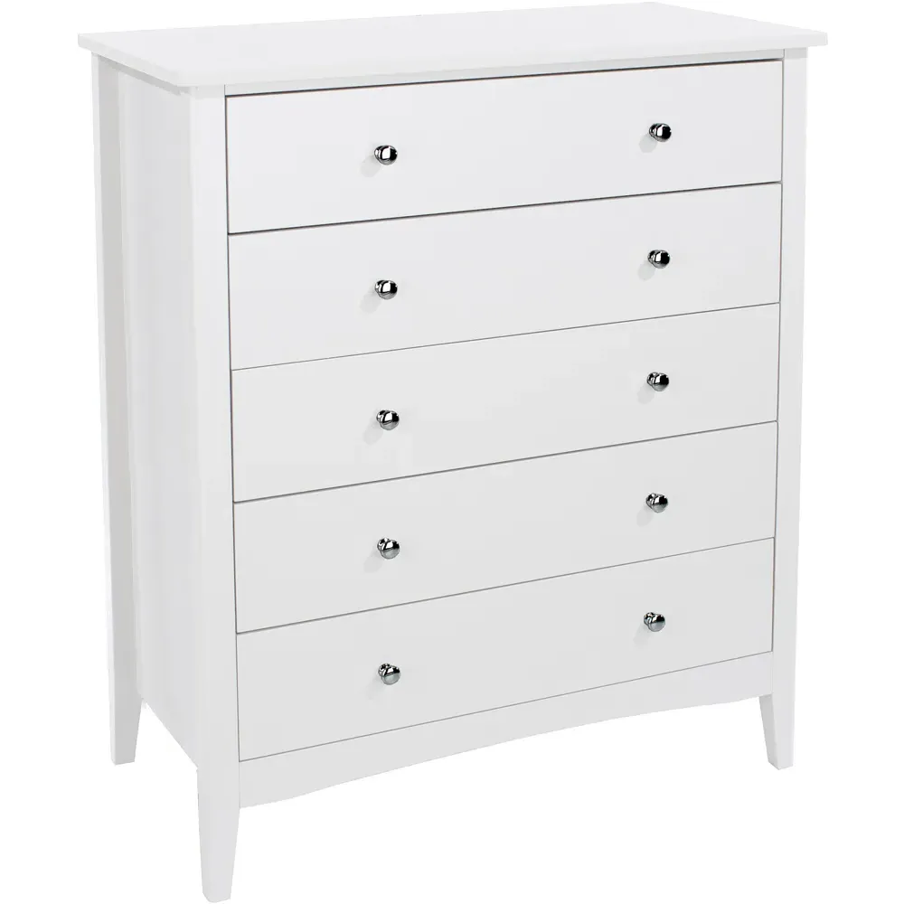 Como 5 Drawer Chest of Drawers - White