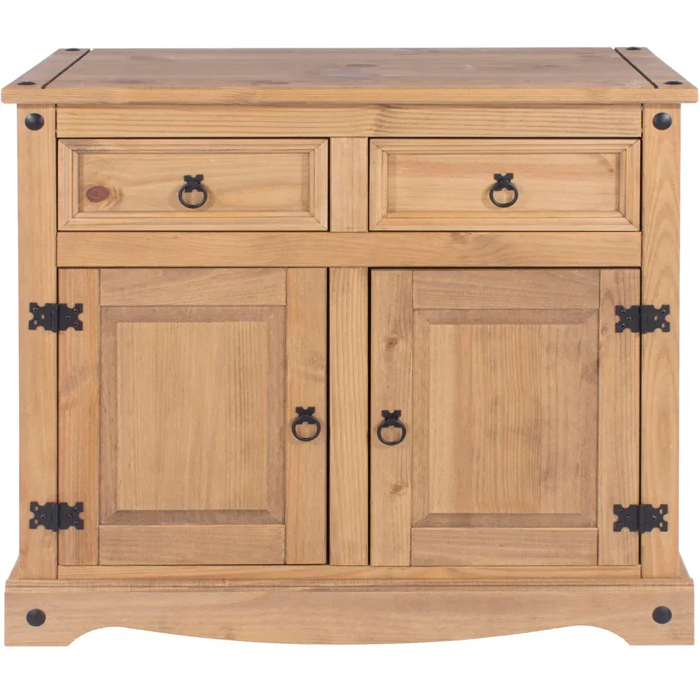 Corona 2 Door 2 Drawer Small Sideboard - Brown, Pine
