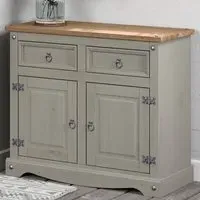 Corona 2 Door 2 Drawer Small Sideboard - Grey, Wood