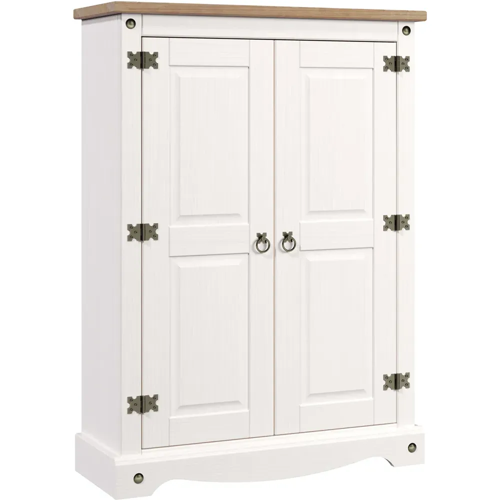 Corona 2 Door Cupboard - White, Pine