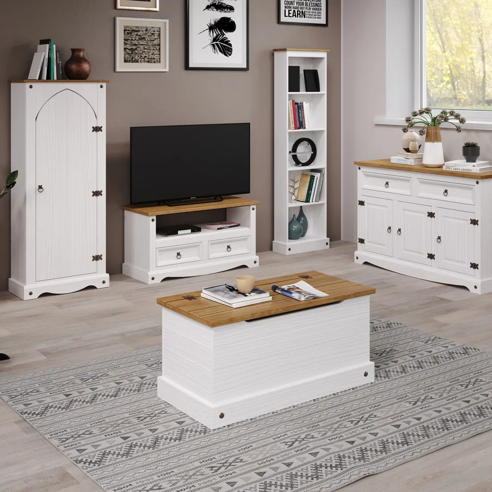 Corona 2 Door Cupboard - White, Pine