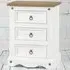 Corona 3 Drawer Bedside Cabinet - White, Pine